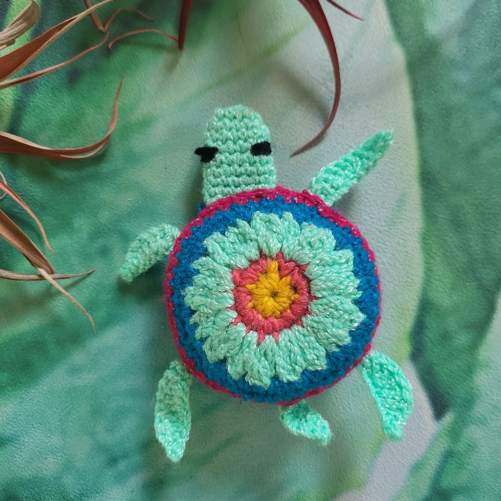 Mini Crochet Hippie Turtle Doll